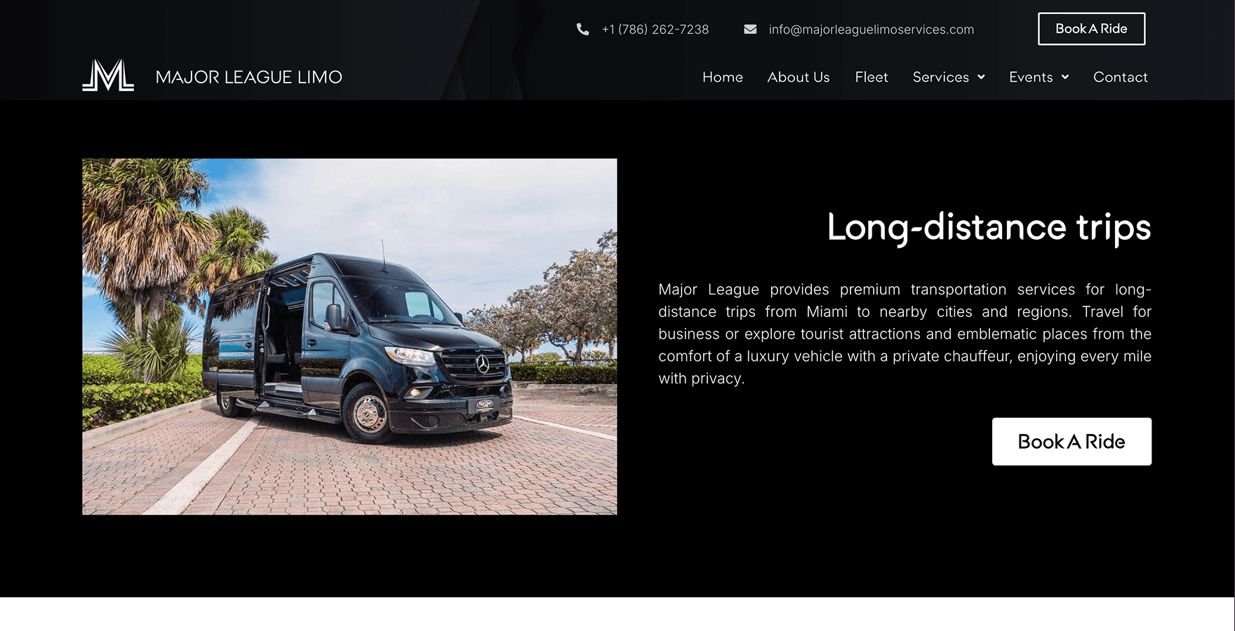 Major League Limo Services — screen 2