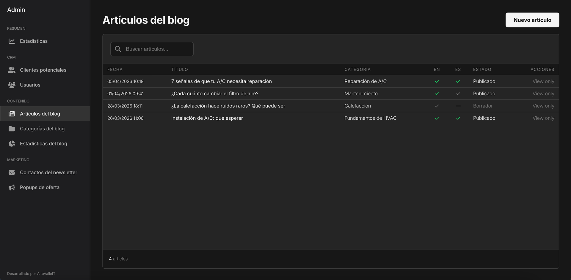 Captura de pantalla de vista previa del sitio